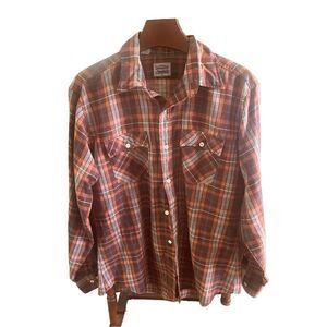 Vintage Levi’s Plaid Western Long Sleeve Shirt XL Brown Tab